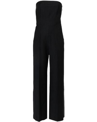 Ba&sh Phoebe Pinstriped Strapless Jumpsuit - Black
