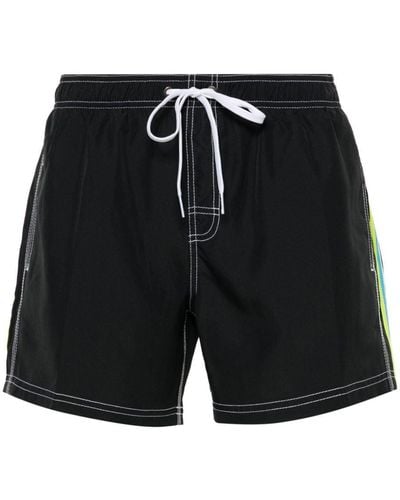 Sundek Rainbow-patch Swim Shorts - Black
