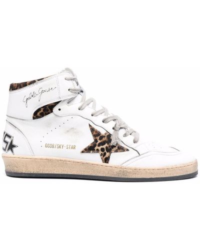 Golden Goose Logo-print High-top Leather Sneakers - White