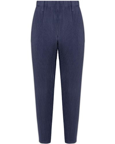 Homme Plissé Issey Miyake Plissé Tapered Trousers - Blue