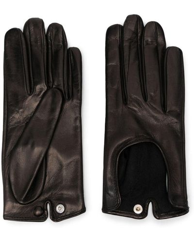 DURAZZI MILANO Press-stud Leather Gloves - Black