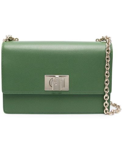 Furla 1927 Grained Leather Bag - Green