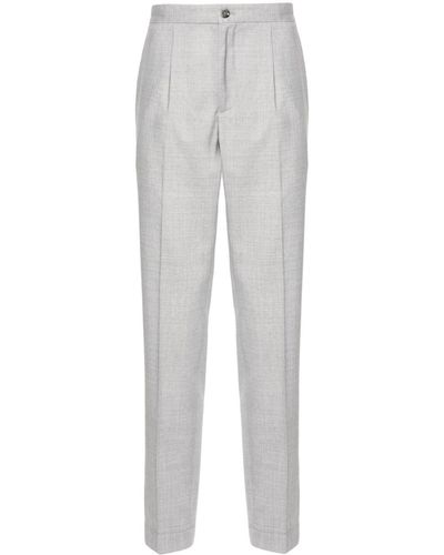 Incotex Pleated Virgin Wool Tailored Trousers - Grey