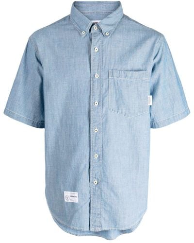 Chocoolate Short-sleeve Denim Shirt - Blue