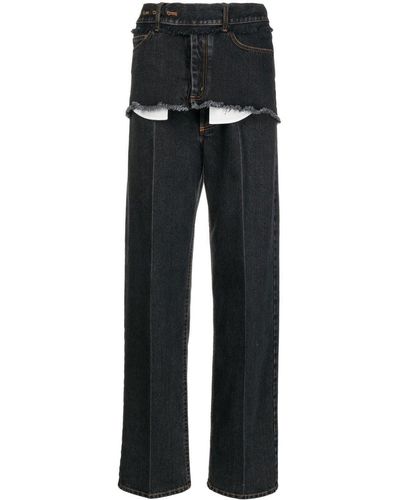 MERYLL ROGGE Disconnected Raw-cut Jeans - Black