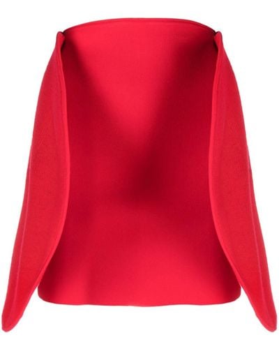 Victoria Beckham Circular 3d-detailing Ribbed Miniskirt - Red