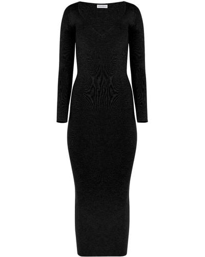 Nina Ricci V-neck Long-sleeve Dress - Black