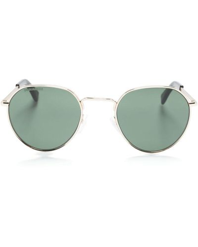 DSquared² Metallic-effect Round-frame Sunglasses - Green