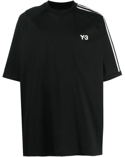 Y-3 T-Shirt mit Logo-Print - Schwarz