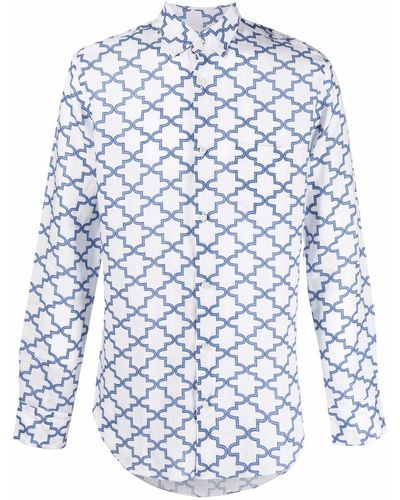 Peninsula Pattern-print Linen Shirt - White