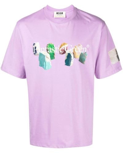 MSGM スローガン Tシャツ - ピンク