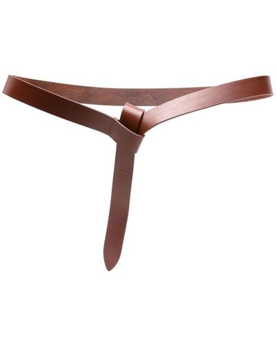 Alysi Loop-fastening Leather Belt - Brown