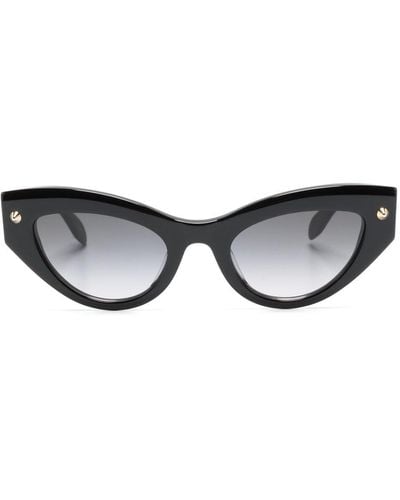 Alexander McQueen Spike-studs Detail Cat-eye Sunglasses - Black