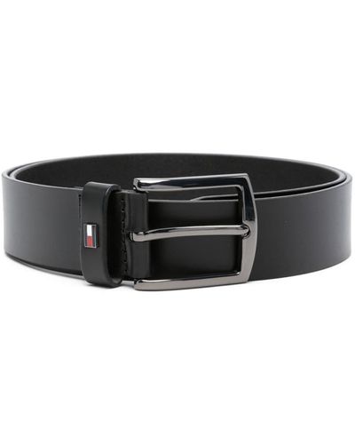 Tommy Hilfiger Denton Leather Belt - Black