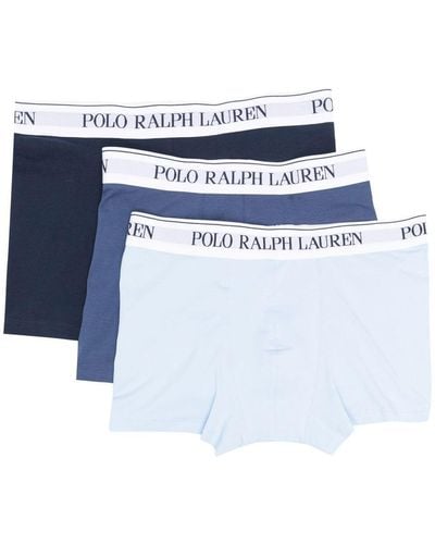 Polo Ralph Lauren Lots de 3 boxers à taille à logo - Bleu