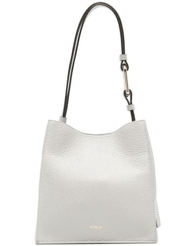 Furla Mini Nuvola Leather Shoulder Bag - White