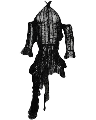 ESTER MANAS Asymmetrisches Revange Kleid mit Raffung - Schwarz