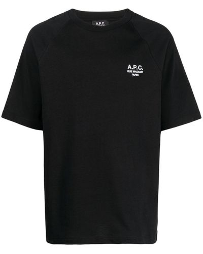 A.P.C. Camiseta Willy con logo bordado - Negro