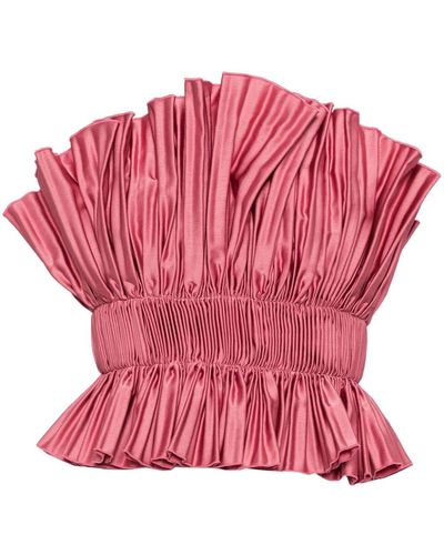 L'idée Masquerade Pleated Strapless Top - Pink