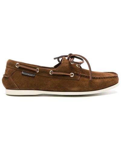 Tom Ford Suede Lace-Up Boat Shoes - Brown