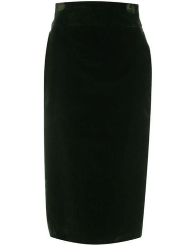Alexandre Vauthier Cotton Velvet Midi Skirt - Black