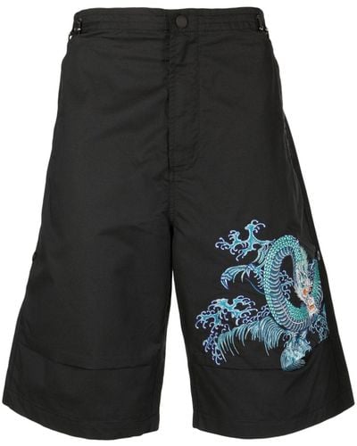 Maharishi Bermuda Shorts Met Print - Zwart
