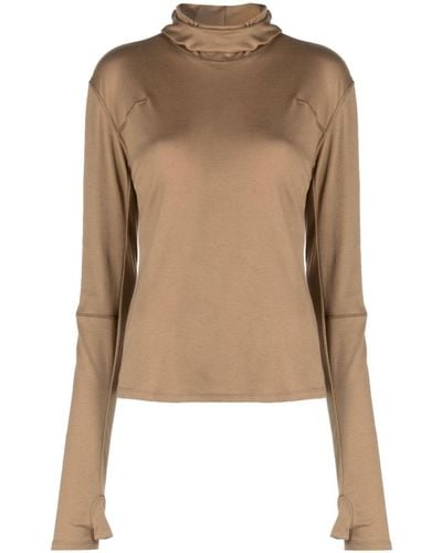 Undercover Roll-neck Long-sleeved Top - Natural