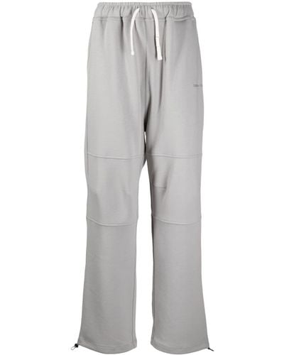 Izzue Logo-embroidered Panelled Track Trousers - Grey
