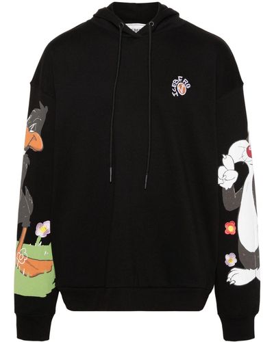 Iceberg Sudadera con capucha y motivo de dibujo - Negro