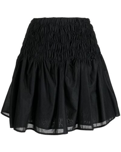 Merlette Elysian Smocked-effect Mini Skirt - Black