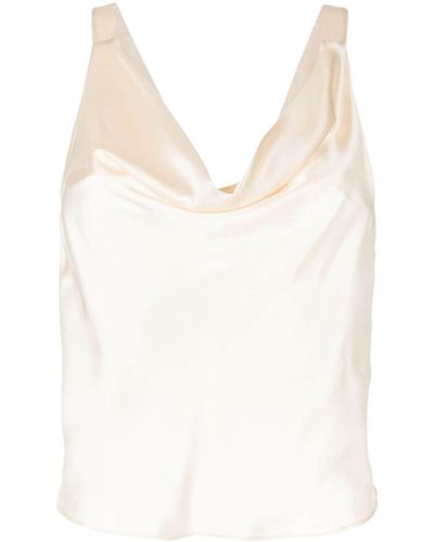 Cynthia Rowley Blusa con cuello desbocado - Blanco