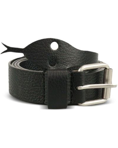 Walter Van Beirendonck Snake Leather Belt - Black