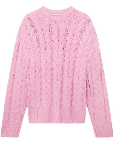 Stella McCartney Cable-knit Long-sleeve Sweater - Pink