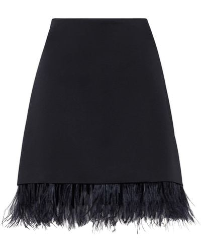 Brunello Cucinelli Feather-trimmed Miniskirt - Black
