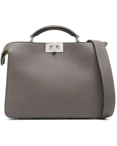 Fendi Peekaboo Handtasche mit Drehverschluss - Grau
