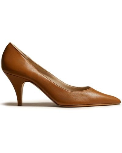 Khaite The River 75mm Leather Court Shoes - Brown