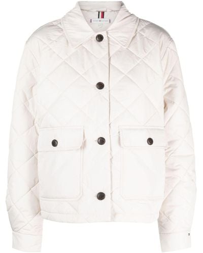 Tommy Hilfiger Padded Diamond-quilted Jacket - Natural