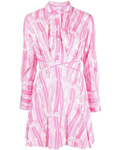 Patou Hemdkleid mit Print - Pink