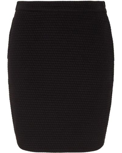 Emporio Armani Elasticated-waist Textured Skirt - Black
