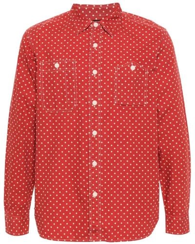 RRL Katoenen Overhemd Met Stippen - Rood