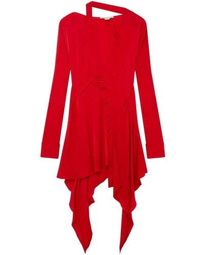 Stella McCartney Robe à coutures asymétriques - Rouge