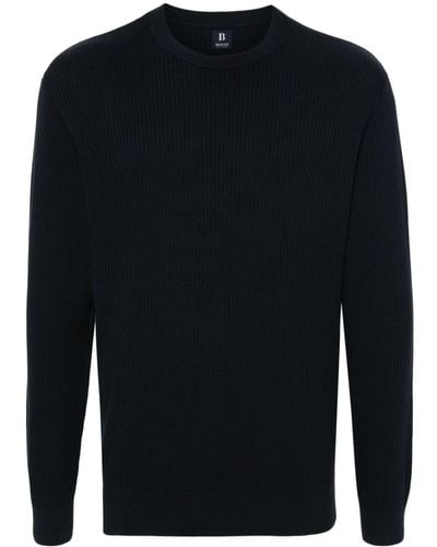 BOGGI Ribbed-knit Cotton Sweater - Blue