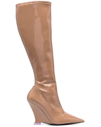 3Juin Frida 100mm Leather Boots - Brown