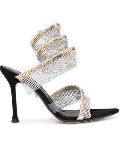 ALEVI Bright-s 95mm Crystal-embellished Sandals - White