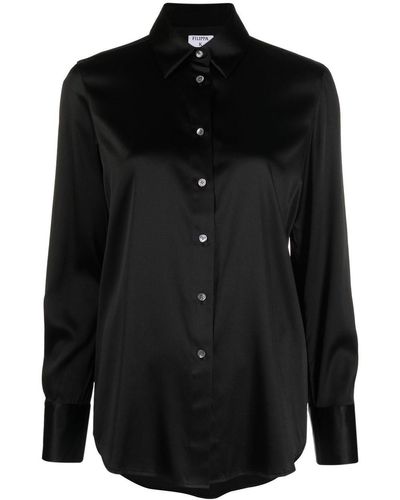 Filippa K Camisa Eira de seda - Negro