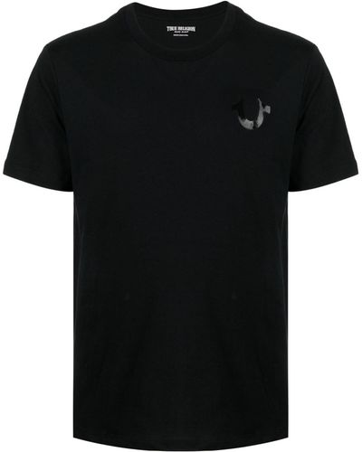 True Religion T-shirt en coton à logo imprimé - Noir