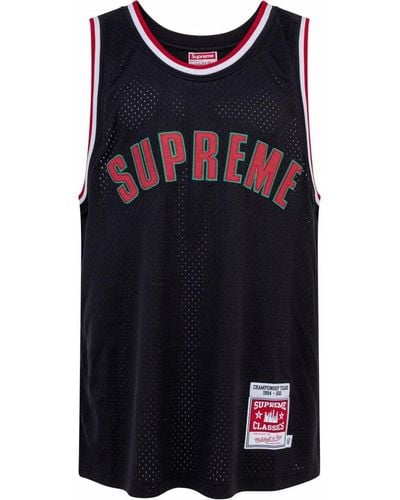 Supreme Camiseta de baloncesto con logo de x Mitchell & Ness - Negro