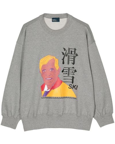 Kolor Katoenen Sweater Met Print - Grijs