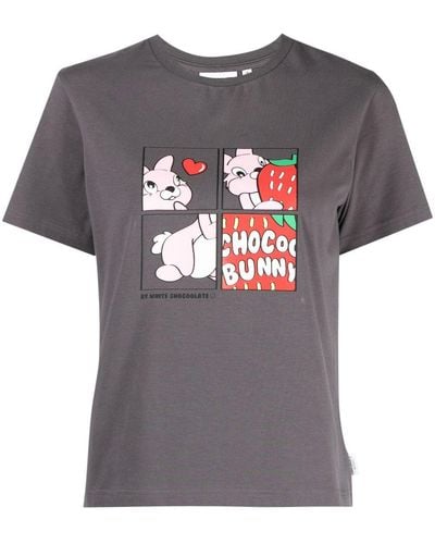 Chocoolate T-Shirt mit Cartoon-Print - Grau