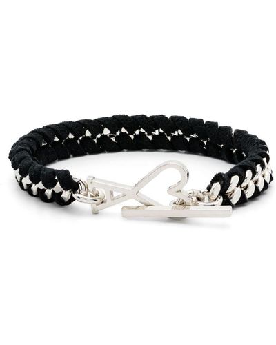 Ami Paris Ami De Coeur braided-chain bracelet - Nero